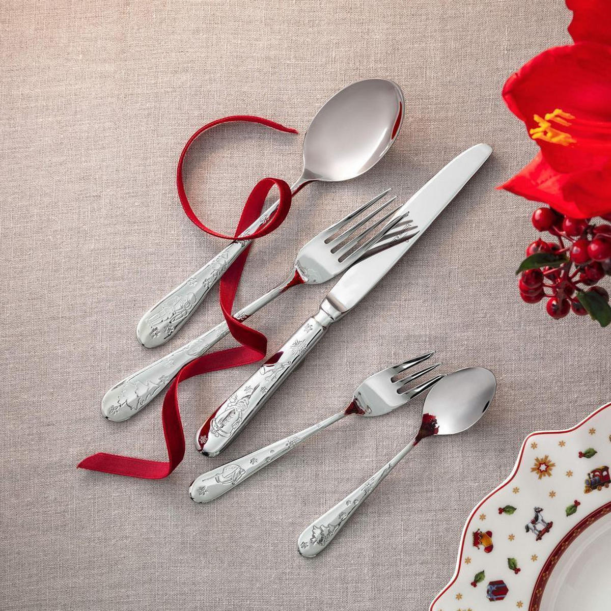 TAFELBESTECK FÜR 6 PERSONEN Toy's Delight silber 180er Set - Silberfarben, Metall - Villeroy & Boch
