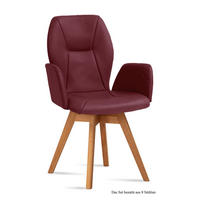 ARMLEHNSTUHL drehbar (8er-Set) Draia 58x92x60 Eiche geölt/Marsala - Eichefarben/Brombeere, Kunststoff (60/92/58cm) - 58aufmkessel