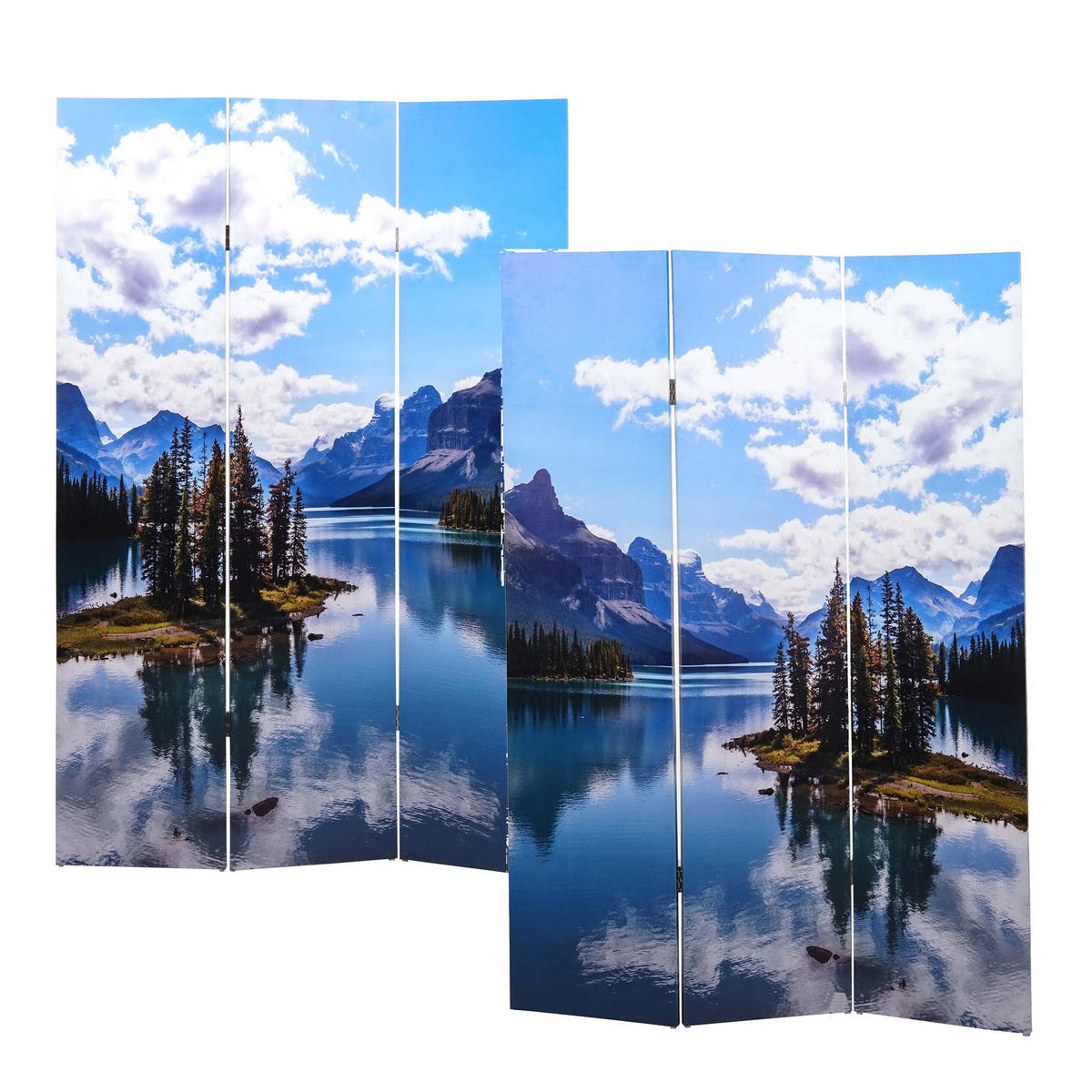 FOTO-PARAVENT Blau - Blau, Holz (121/180/2cm) - MCW