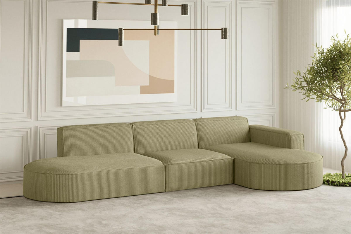 ECKSOFA Palma In Scala - Opal, Holzwerkstoff/Textil (296/165cm) - Fun Möbel