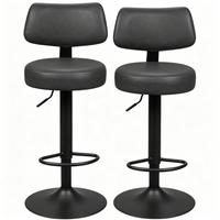 BARHOCKER DE-36212 2er Set mit Kunstlederbezug Anthrazit - Anthrazit, Metall (41/109/41cm) - ComfortXL