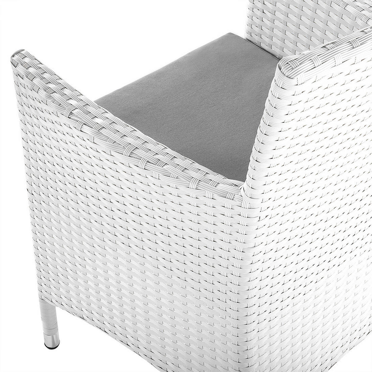 GARTENSESSEL 2er-Set PE Rattan weiß Italy - Weiß, Kunststoff (46/86/60cm) - Beliani
