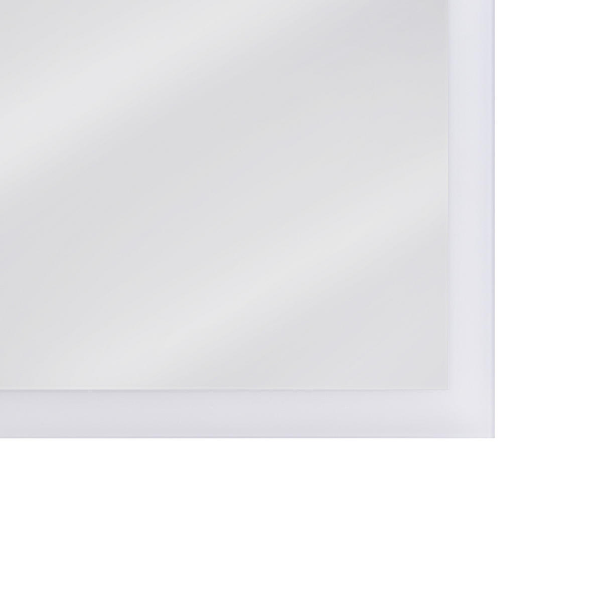 BADSPIEGEL mit LED-Beleuchtung rechteckig 80/60 cm Adour - Silberfarben, Kunststoff (80/60/4cm) - Beliani