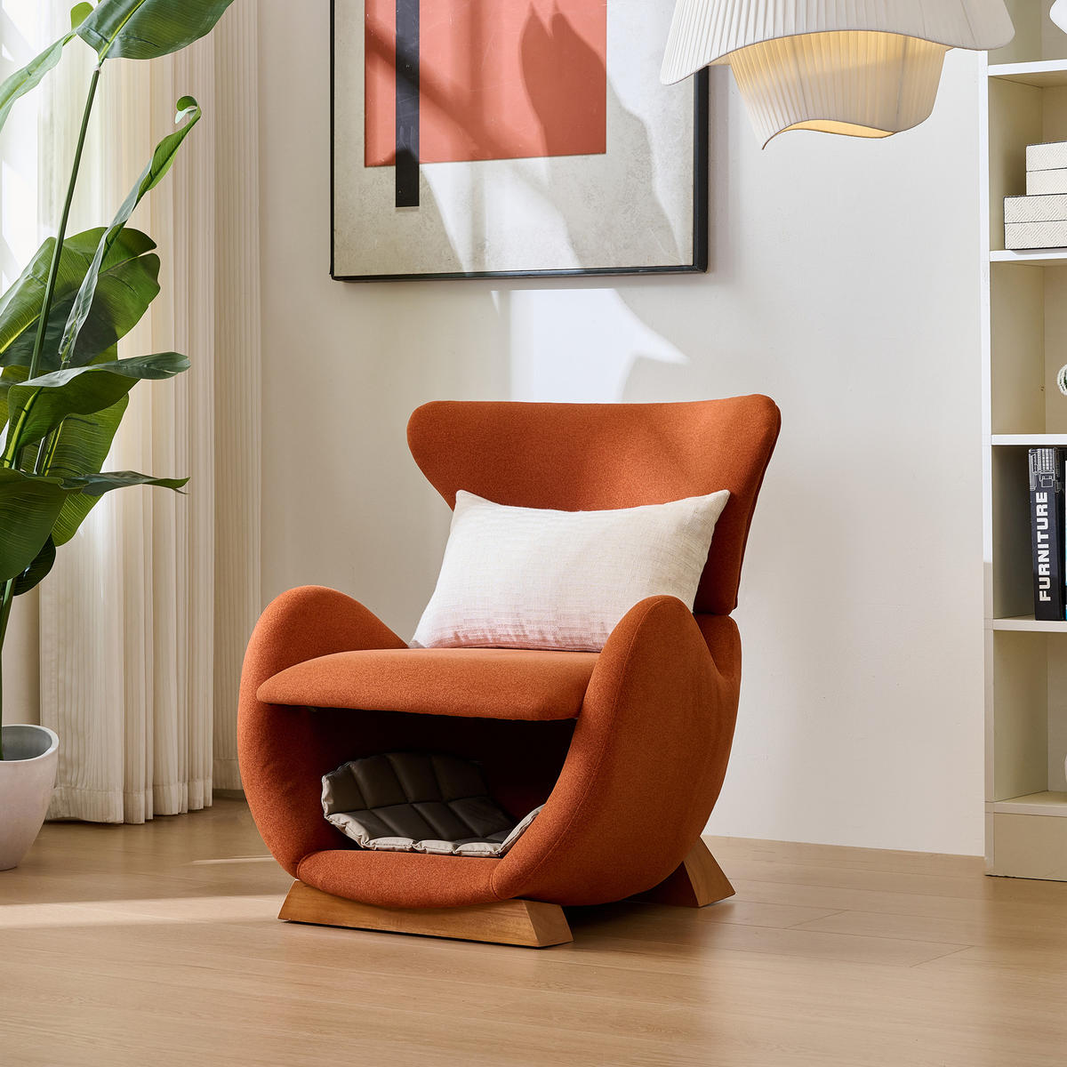 LOUNGESSESSEL Walhai Design Haustier Einzelsofa - Terracotta, Textil (66/76/66cm) - FLIEKS