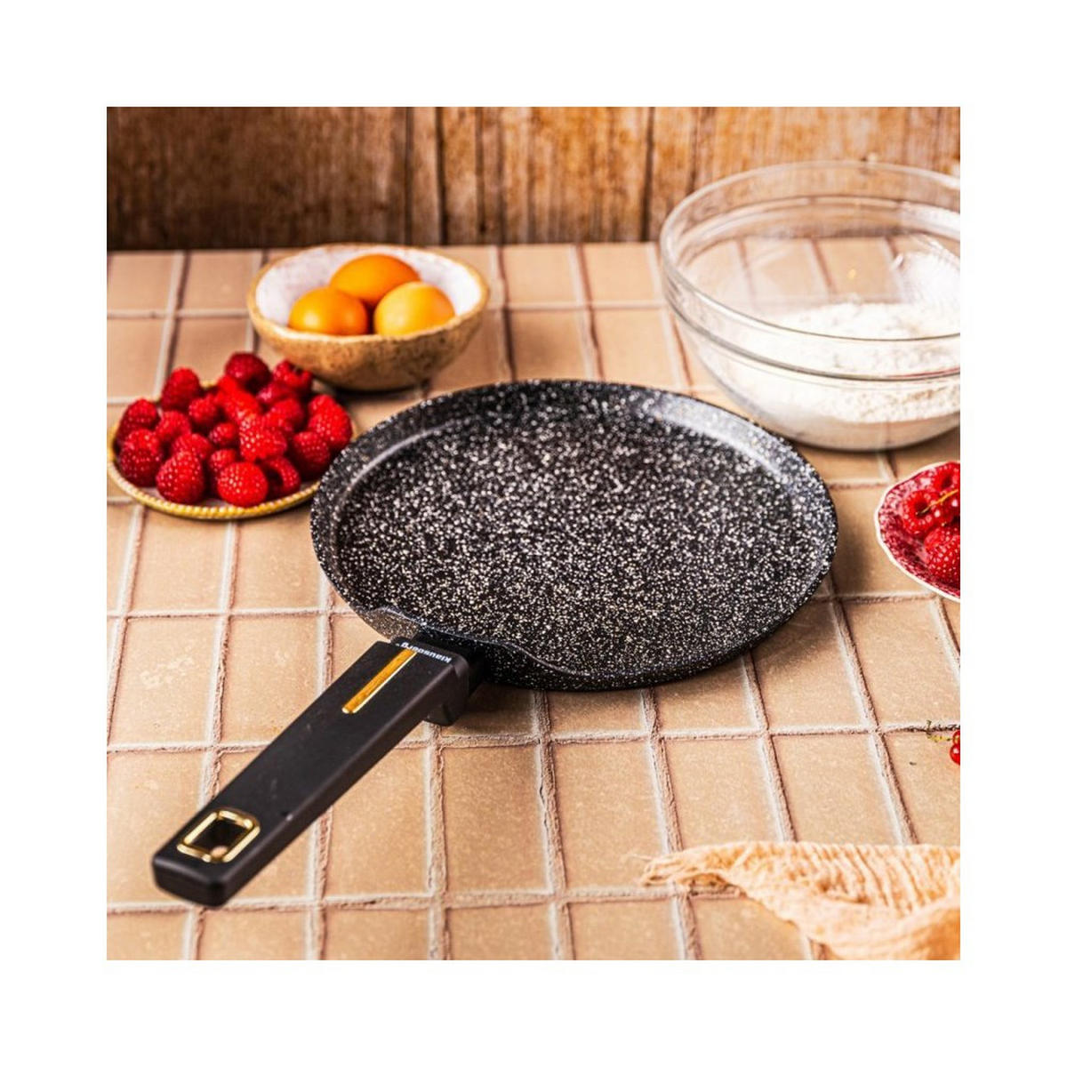 CRÊPEPFANNE Schwarz 24/24/1.7 cm 63859 - Schwarz, Metall (24cm) - Klausberg 