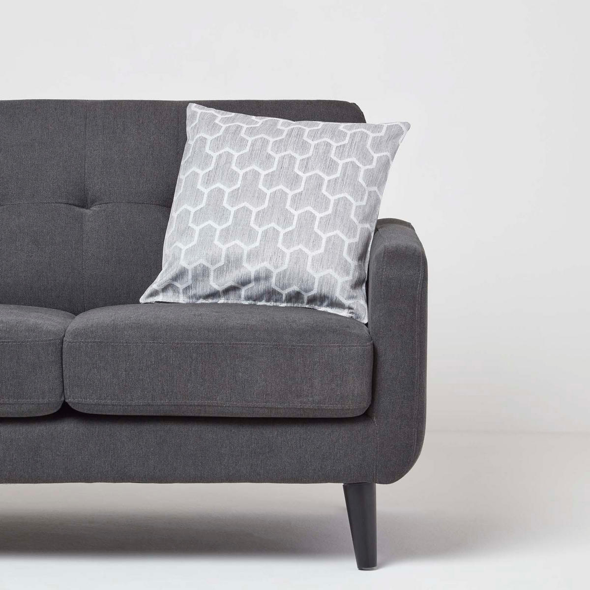 KISSENHÜLLE Jacquard geometrisch 60/60 cm - Grau, Textil (60/60cm) - Homescapes