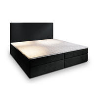 BOXBETT GIARRO 160x200 cm mit Matratze und Topper - Schwarz - Schwarz, Holz (160/200cm) - MASSENO