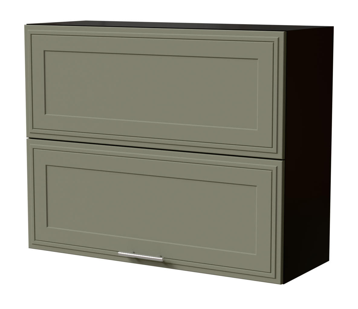 KLAPPHÄNGESCHRANK Salo W8B/90-AV Schwarz / Reed Green Matt 90 / 32,5 / 72cm - Schwarz/Grün, Holz/Holzwerkstoff (90/72/32.5cm) - Feldmann-Wohnen