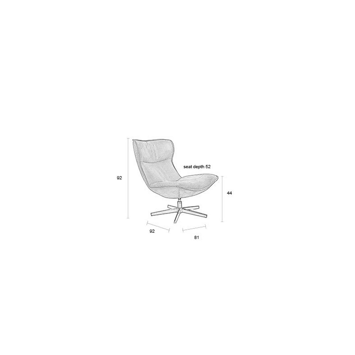SESSEL John Cognac - Braun, Kunststoff (81/92/92cm) - Housecraft Living