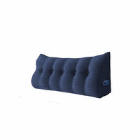 RÜCKENKISSEN für Bett Kord Dunkelblau 160 cm - Dunkelblau, Textil (50/160cm) - Vercart