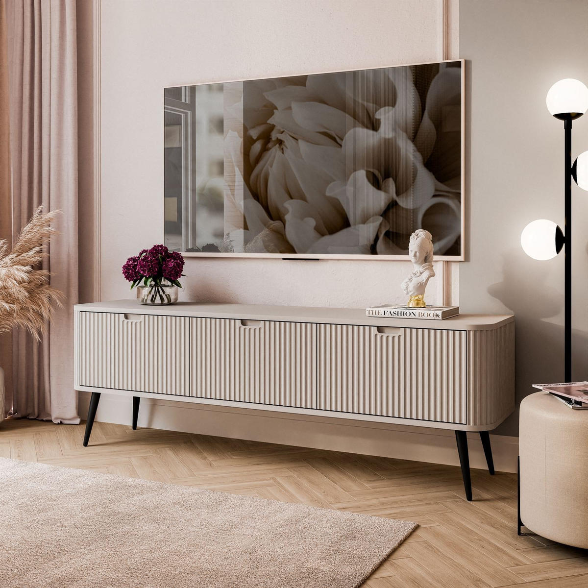 TV Schrank ZAIRA RTV168 Kaschmir - Kaschmir, Holzwerkstoff (168/57/39cm) - Lookway