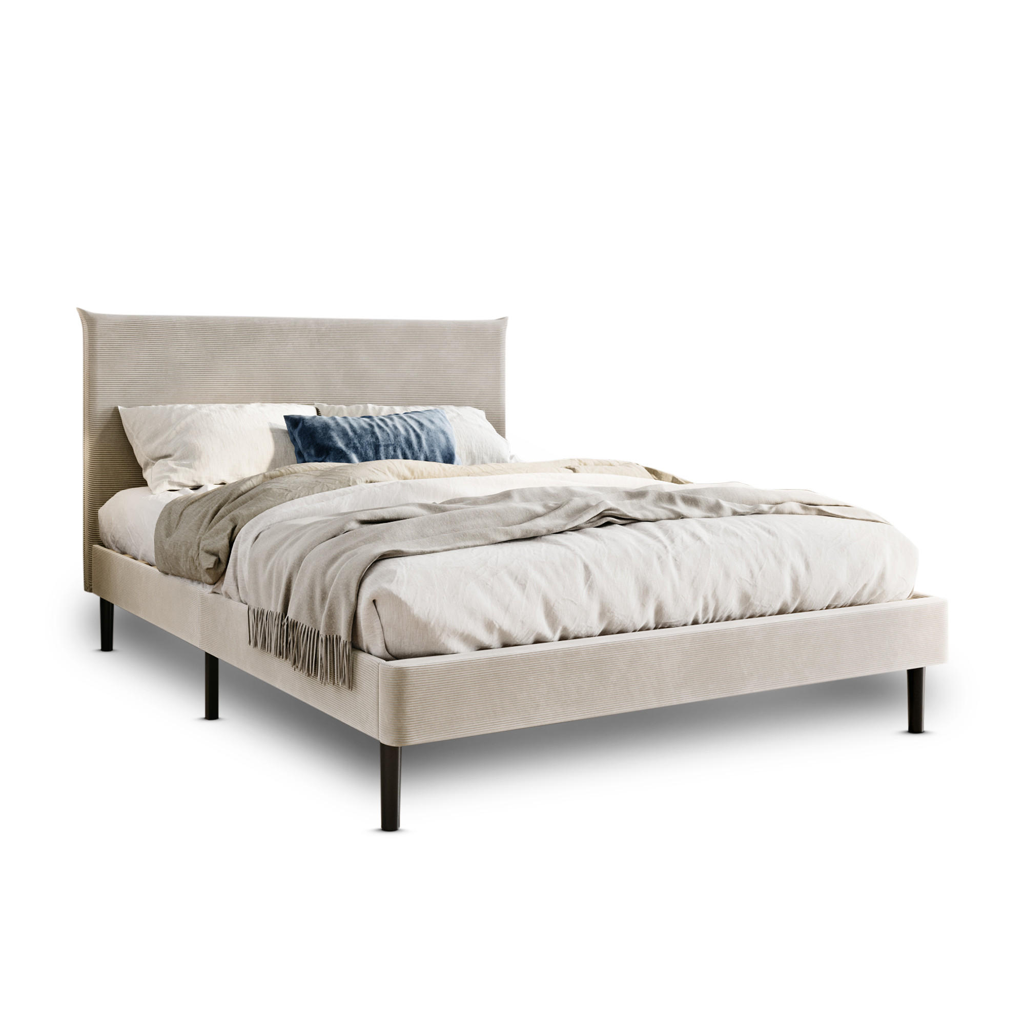 POLSTERBETT 140x200 cm Beige cord - Beige, Textil (140/200cm) - Home Collective