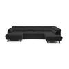 ECKSCHLAFSOFA Raven XL, Verstellbaren Kopfstützen, Bettkasten, Großes Sofa 334x198x162cm Rechte, Anthrazit - Anthrazit, Holz/Textil (334/198cm) - DomoHome