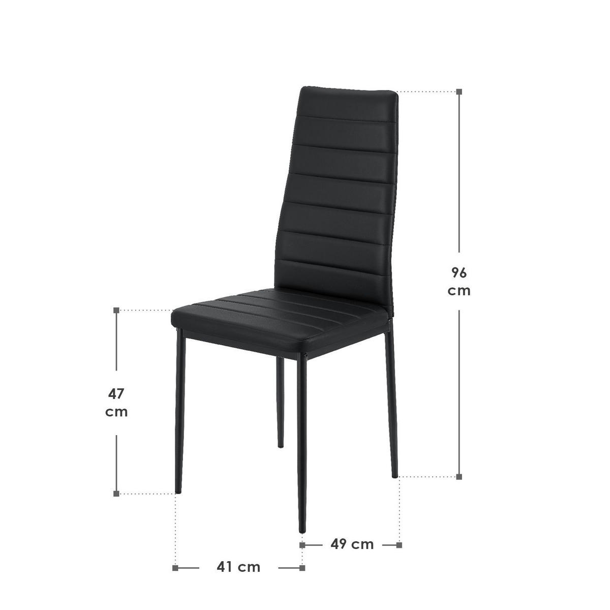 ESSZIMMERSTUHL Loja 2er-Set schwarz - Schwarz, Metall (41/96/49cm) - Juskys