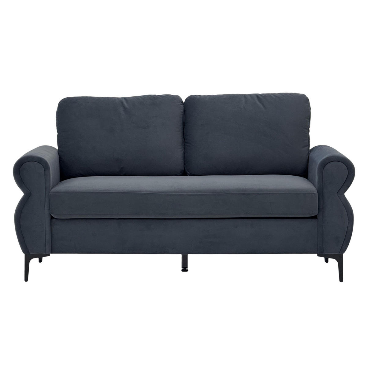 SOFA kompakt 173,5 cm Dark Grey mit Federkern - Dunkelgrau, Holzwerkstoff (173.5/92/81cm) - Meubliv