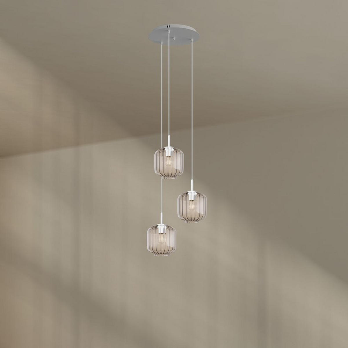 GALERIELEUCHTE Velo 3-flammig Klar Ø 20cm - Klar/Weiß, Glas (20/20/20cm) - s.luce