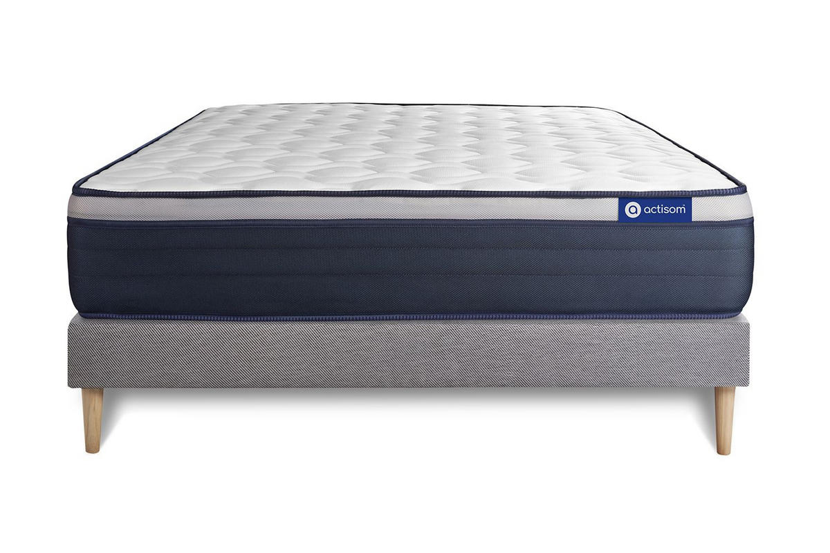 BETT Actimemo max Memory-Schaum 140 x 200 cm h3 - Kit Bettgestell Grau - Beige/Grau, Holz (140/200cm) - ACTISOM