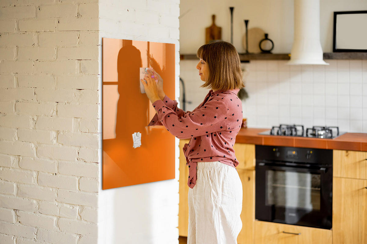 MAGNETTAFEL 70x100 Orange schwarzer Marker - Orange, Glas (70/0.4/100cm) - TULUP