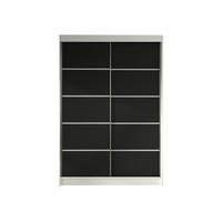 SCHWEBETÜRENSCHRANK Lino IV - Schwarz/Weiß, Holzwerkstoff/Metall (120/200/58cm) - MIRJAN24