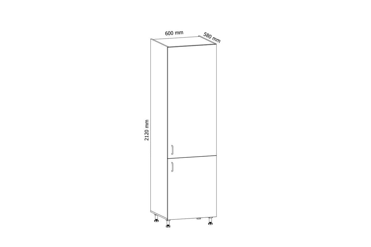 KÜHLSCHRANKUMBAUSCHRANK – 60 cm – D60ZL – Velmora – Weiß Hochglanz - Weiß Hochglanz, Holzwerkstoff (60/212/58cm) - ROYAL24_MARKT