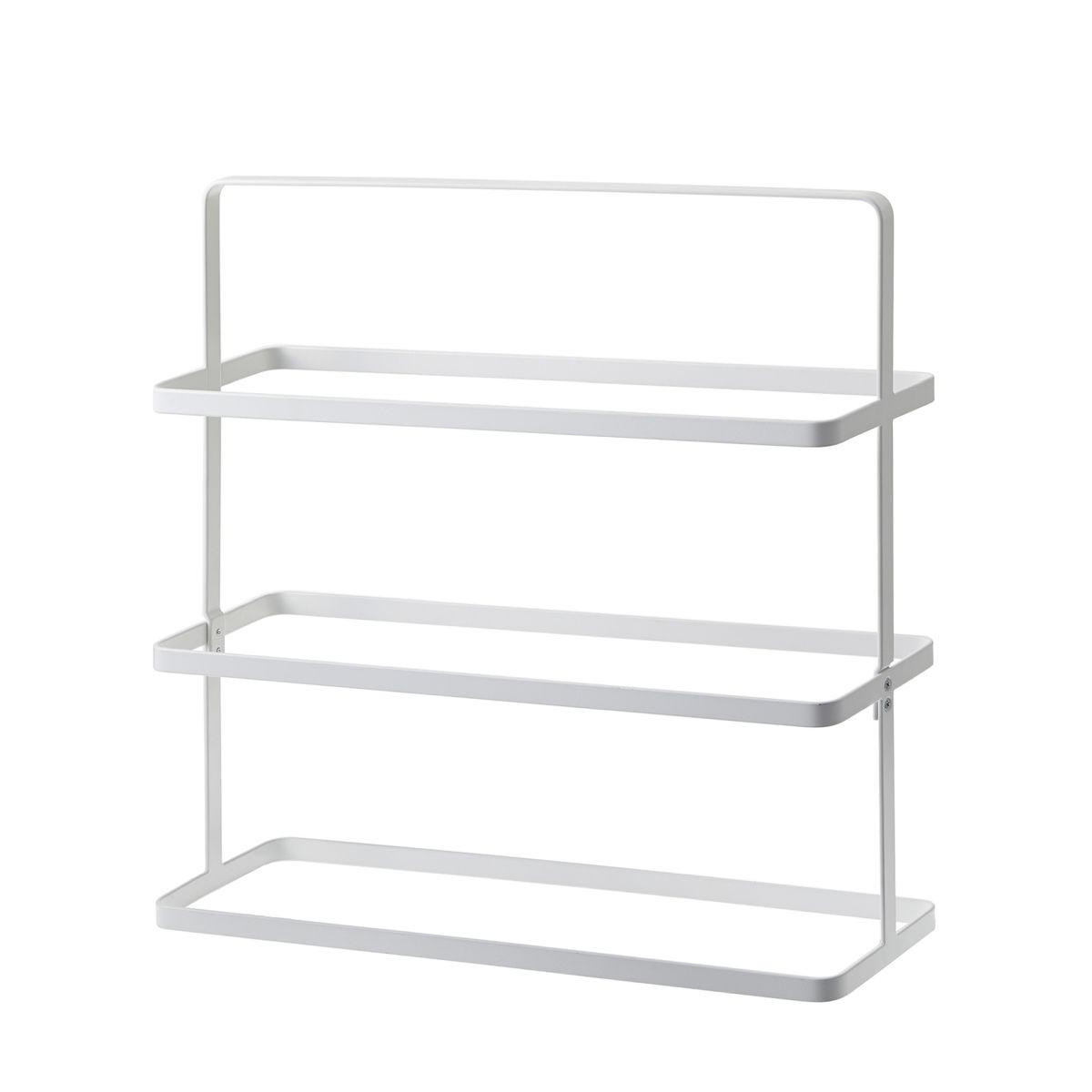 SCHUHREGAL Tower weiß 50/46/14 cm schmal tragbar - Weiß, Metall (50/46/14cm) - Yamazaki