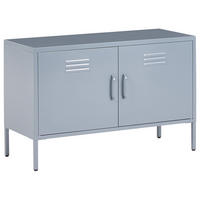 NIZKA TV OMARICA jeklo siva mat 2-vratna 100 cm Uria - siva, kovina (100/65/40cm) - Beliani