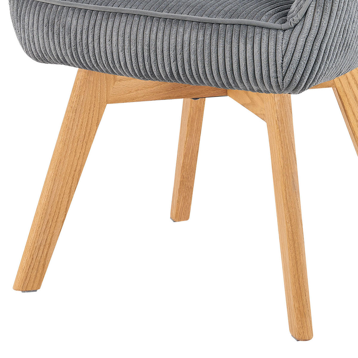 ARMLEHNSTUHL Mika-Jara 2er-Set - Honigeiche/Grau, Eichenholz/Holz (60/82/61cm) - DUBI Möbel
