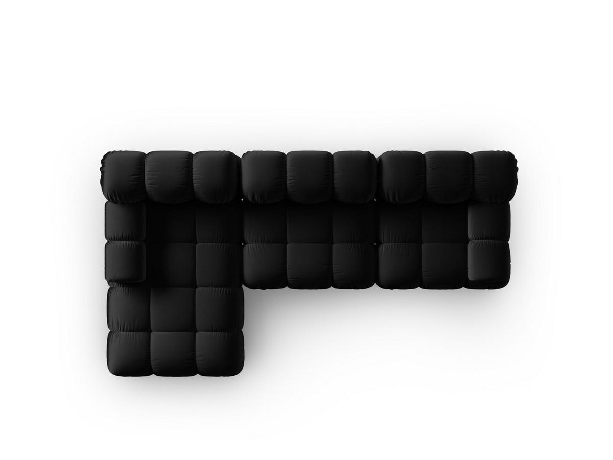 MODULARES-ECKSOFA links Bellis aus Samt schwarz 4 Sitzplätze - Schwarz, Textil (122/285cm) - Micadoni