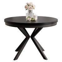 AUSZIEHTISCH MILTON 120-196/76 cm mit Metallgestell, Schwarz / Schwarz Molet - Schwarz, Holzwerkstoff/Metall (120/120/76cm) - Idohome
