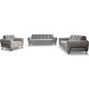 SITZGARNITUR Volare Sofas+Sessel, ohne Schlaffunktion, Hellgrau - Hellgrau, Textil/Metall (220/83/98cm) - Beautysofa