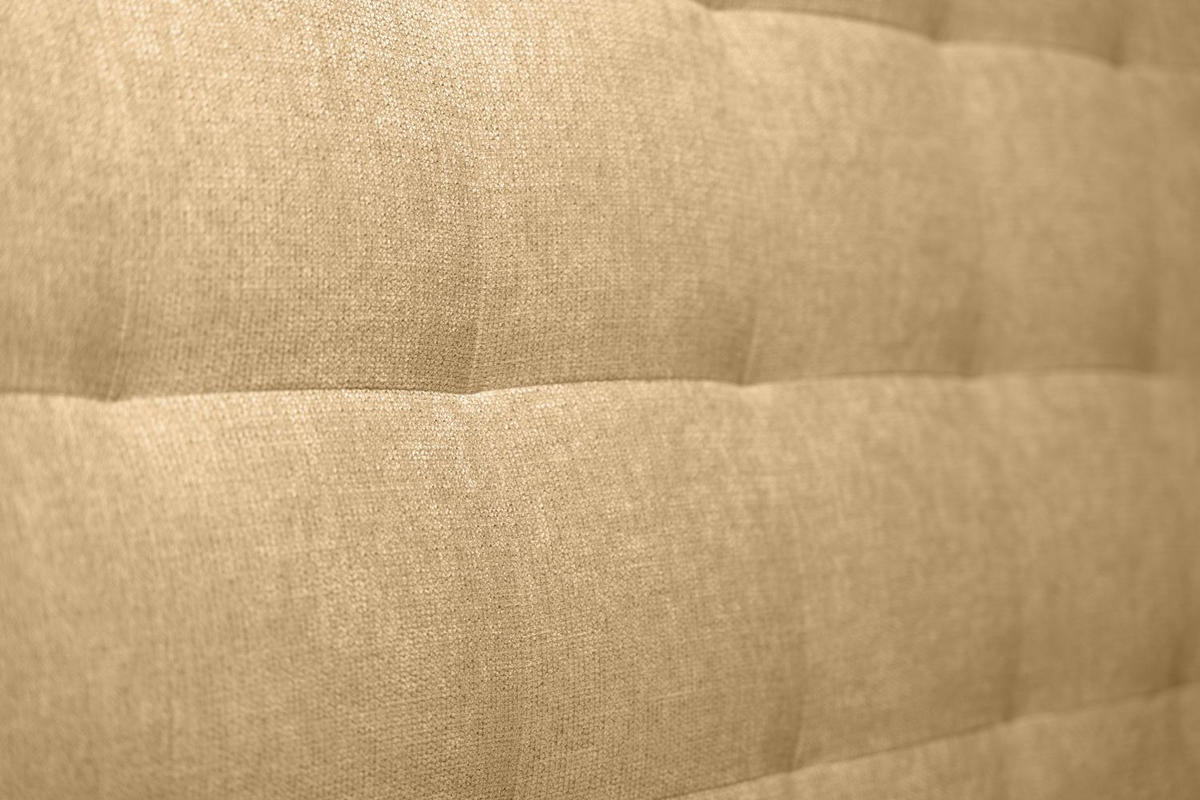 KOPFTEIL gepolstert - Gesteppt – gelber Stoff - 140 cm - Gelb/Beige, Holz (140/120/10cm) - Sommeil de Plomb