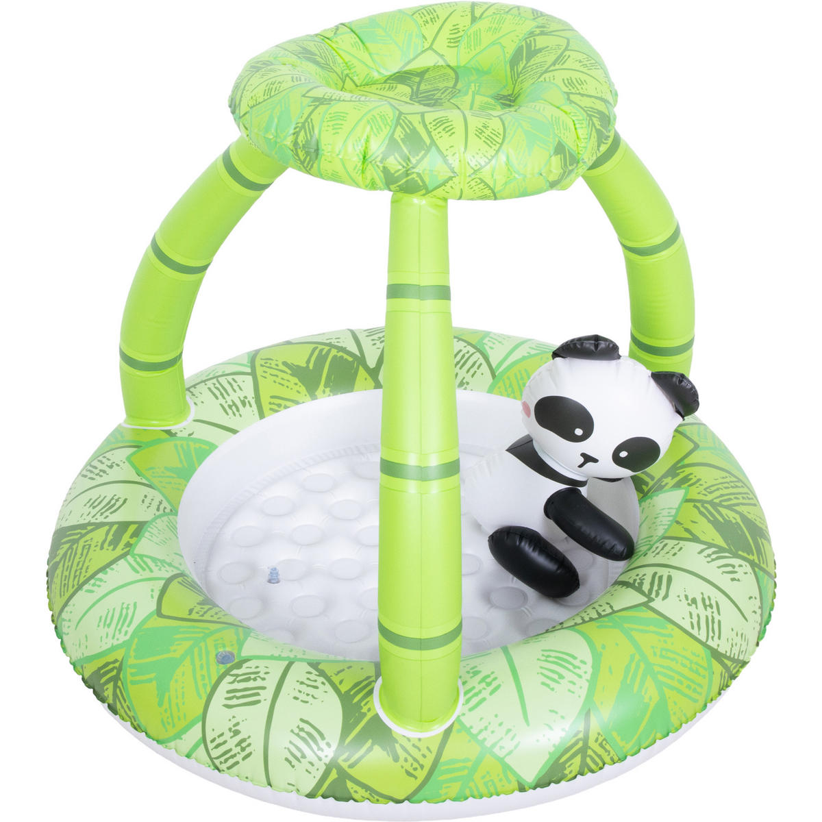 PLANSCHBECKEN Panda Ø 98 x 80 cm mit Dach Baby Spielpool - Grün, Kunststoff (98/98/80cm) - Avenli