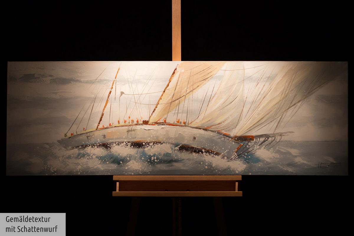 ÖLGEMÄLDE 150/50 cm - Weiß, Holz/Textil (2/50cm) - KUNSTLOFT