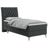 BOXBETT MILEN 90/200 Dunkelgrau Struktur - H4 - Links Seite - Dunkelgrau, Holz/Textil (90/200cm) - MKS