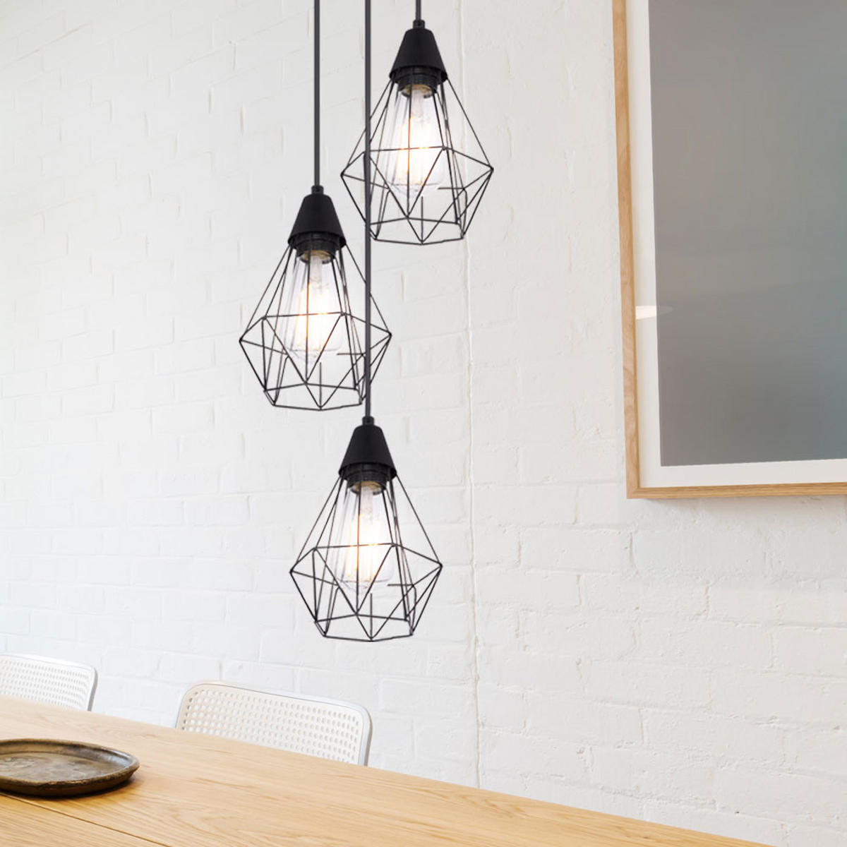 LED HÄNGELEUCHTE Metall Schwarz - Schwarz, Metall (29/29/120cm) - Globo Lighting