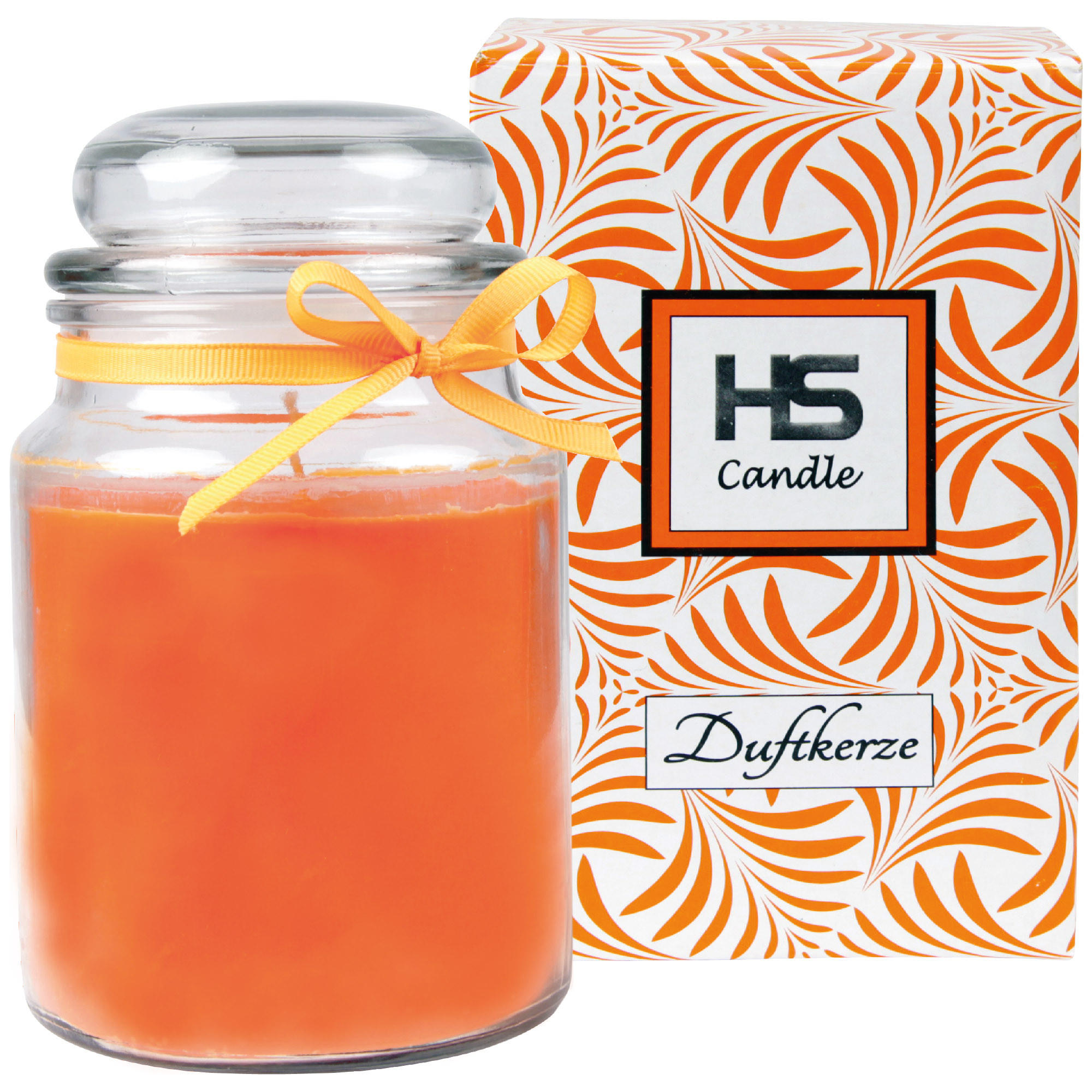 DUFTKERZE im Bonbonglas mit Deckel Honigmelone 110h - Orange, Glas (10/16cm)
