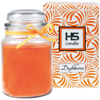 DUFTKERZE im Bonbonglas mit Deckel Honigmelone 110h - Orange, Glas (10/16cm)