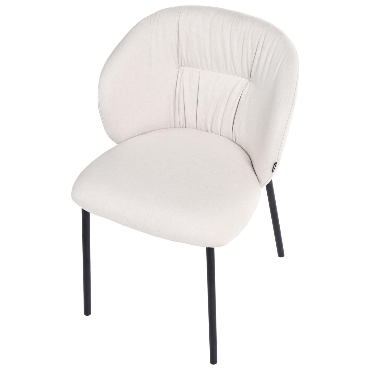 SCAUN DE BUCĂTĂRIE set de 2 textil bej deschis Mesa - bej/negru, material textil (55/80/59cm) - Beliani