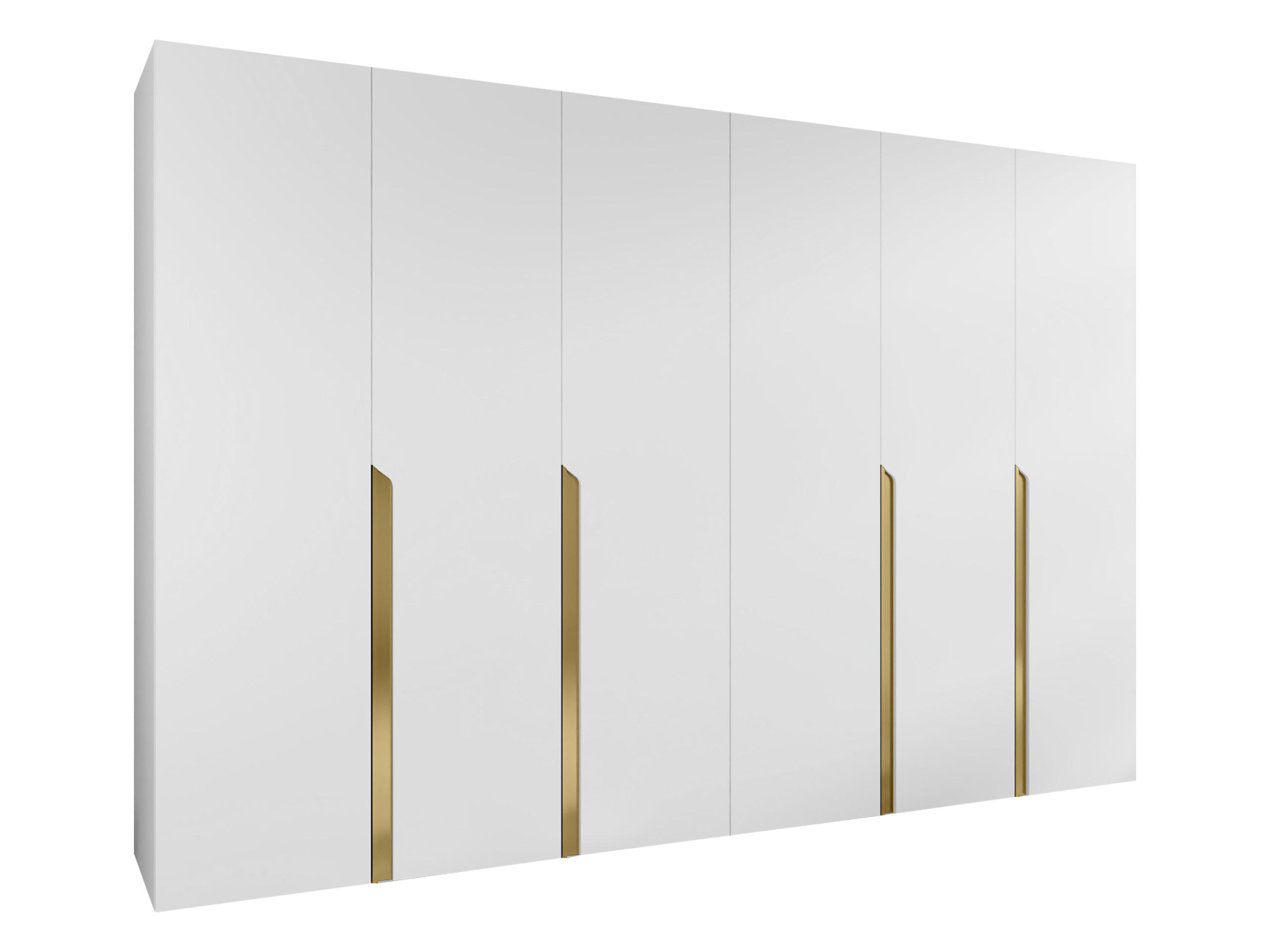 MIRJAN24 DREHTÜRENSCHRANK Weiß, Gold 300cm × 52cm × 202cm