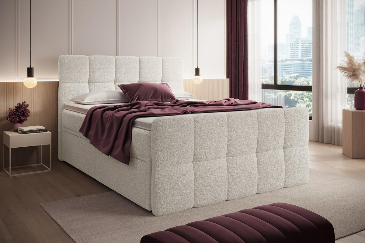 BOXBETT Madison 5 Creme 200/200 H3/H4 Boucle - Creme, Textil (200/200cm) - wonello