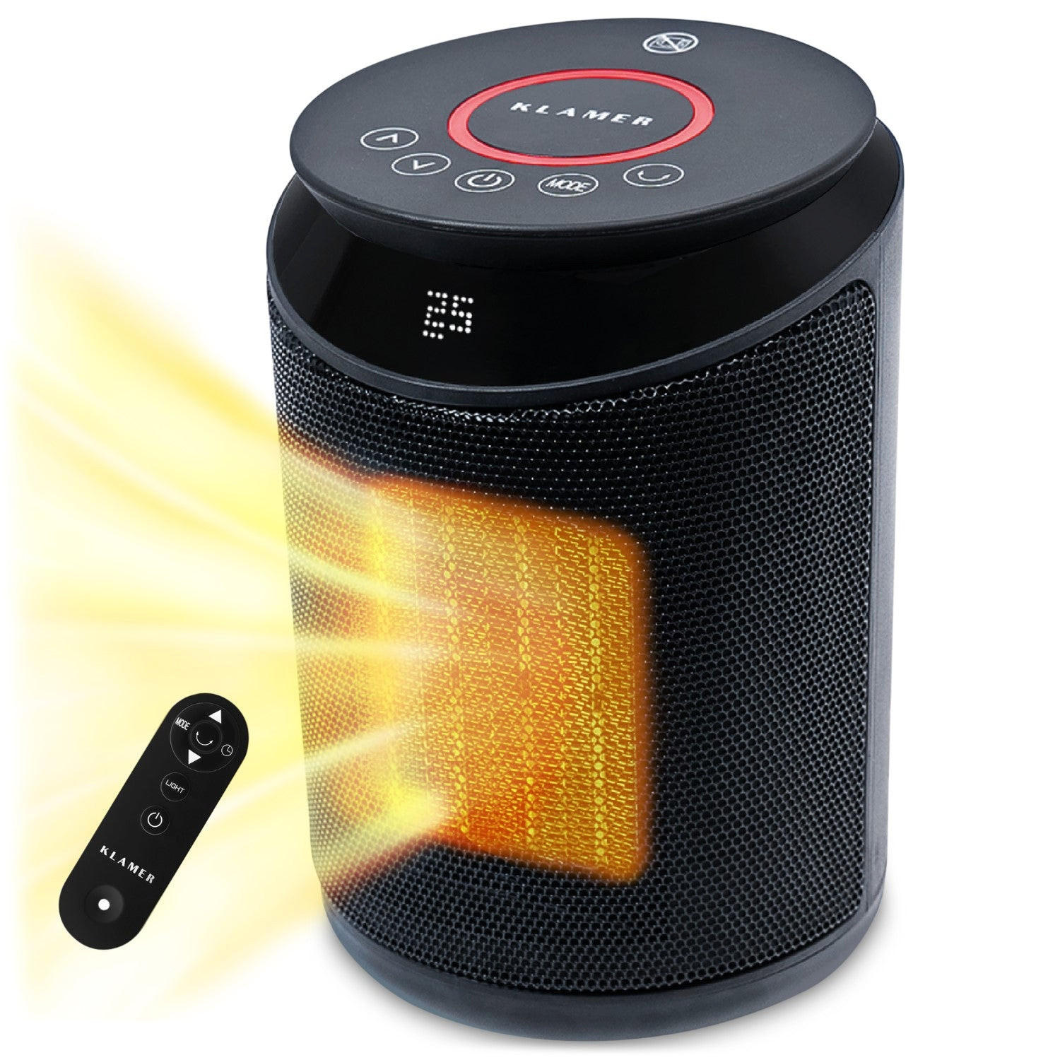 HEIZLÜFTER 2000 Watt Schwarz Keramik - Schwarz, Kunststoff (17/29.5/17cm) - KLAMER