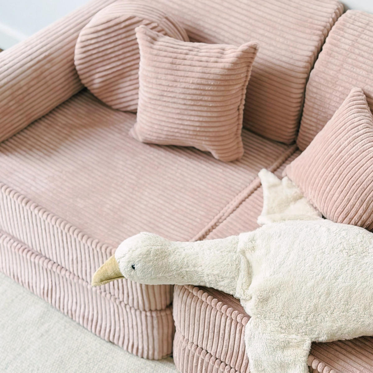 KINDERSOFA AESTHETIC 120 cm Cord Rosa 10 Stk - Rosa, Textil (60/12.5/120cm) - MeowBaby