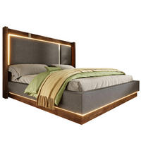 BOXBETT mit Bettkasten & LED, Leinenstoff, hochklappbar mit Lattenrost, 140x190cm, Grau - Grau, Holz/Textil (140/190cm) - LVHOM