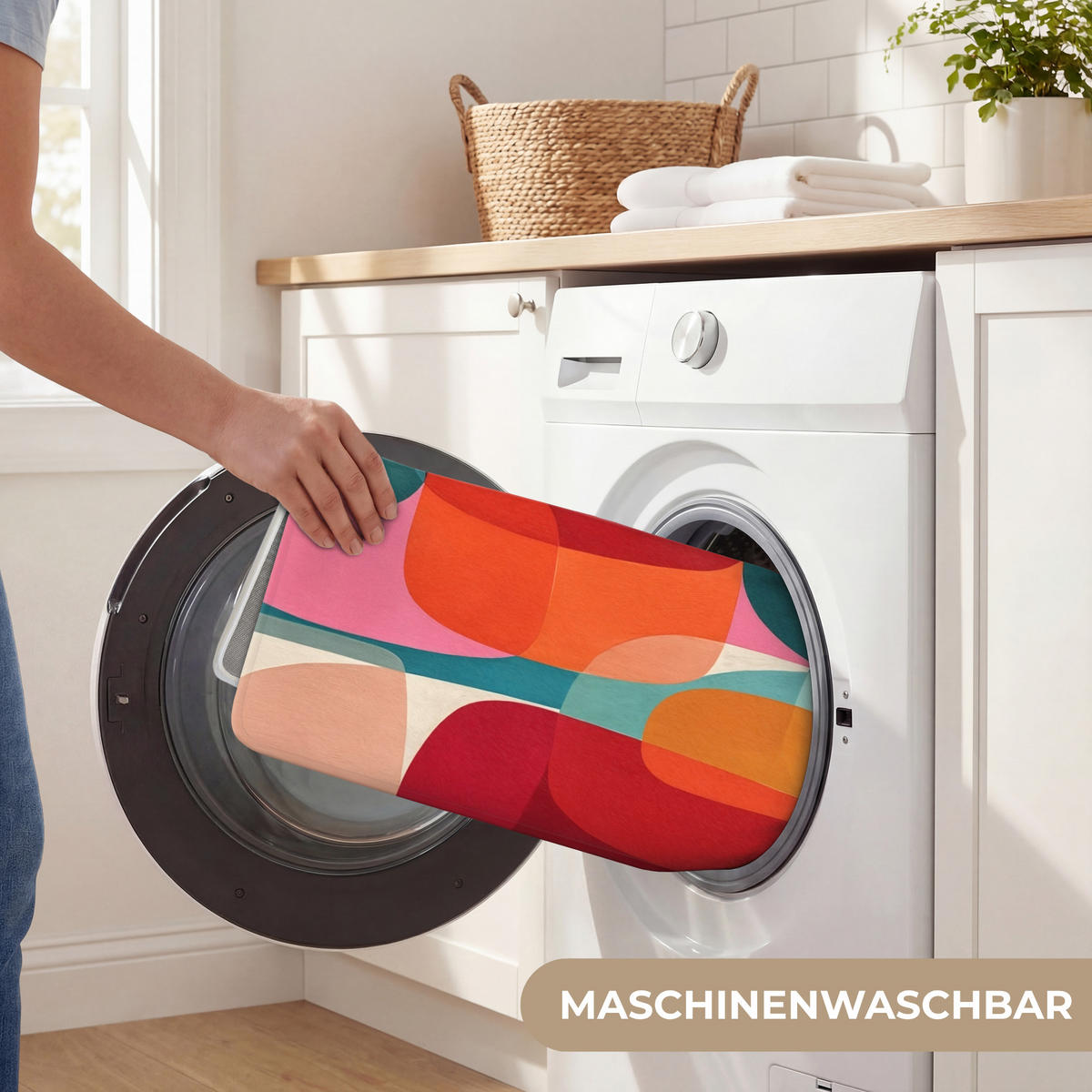 KOUPELNOVÁ PŘEDLOŽKA Tvary - barevné - abstraktní - letadla 60x90 cm - různobarevná, textil/plast (60/90cm) - OnlyWow
