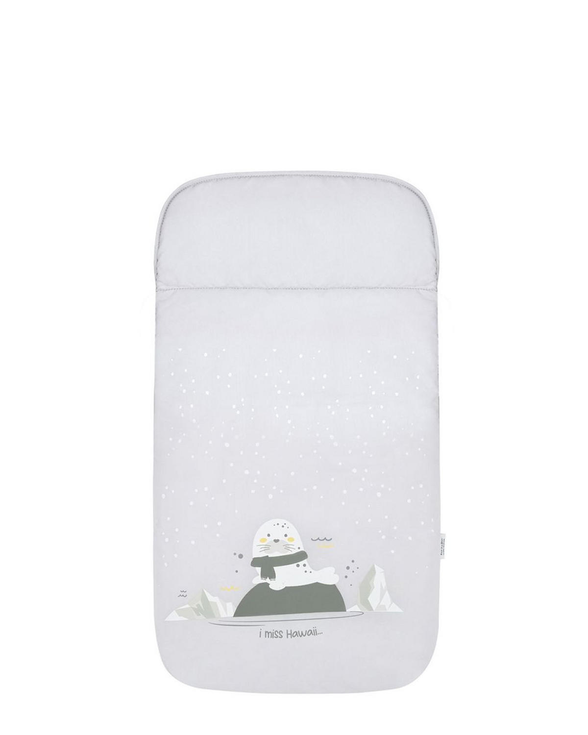 FUSSSACK Polar Friends hellgrau Fleecefutter, wasserabweisend, für 5-Punkt-Gurt, Reißverschluss - Grau, Textil (48/10/85cm) - Kikka boo
