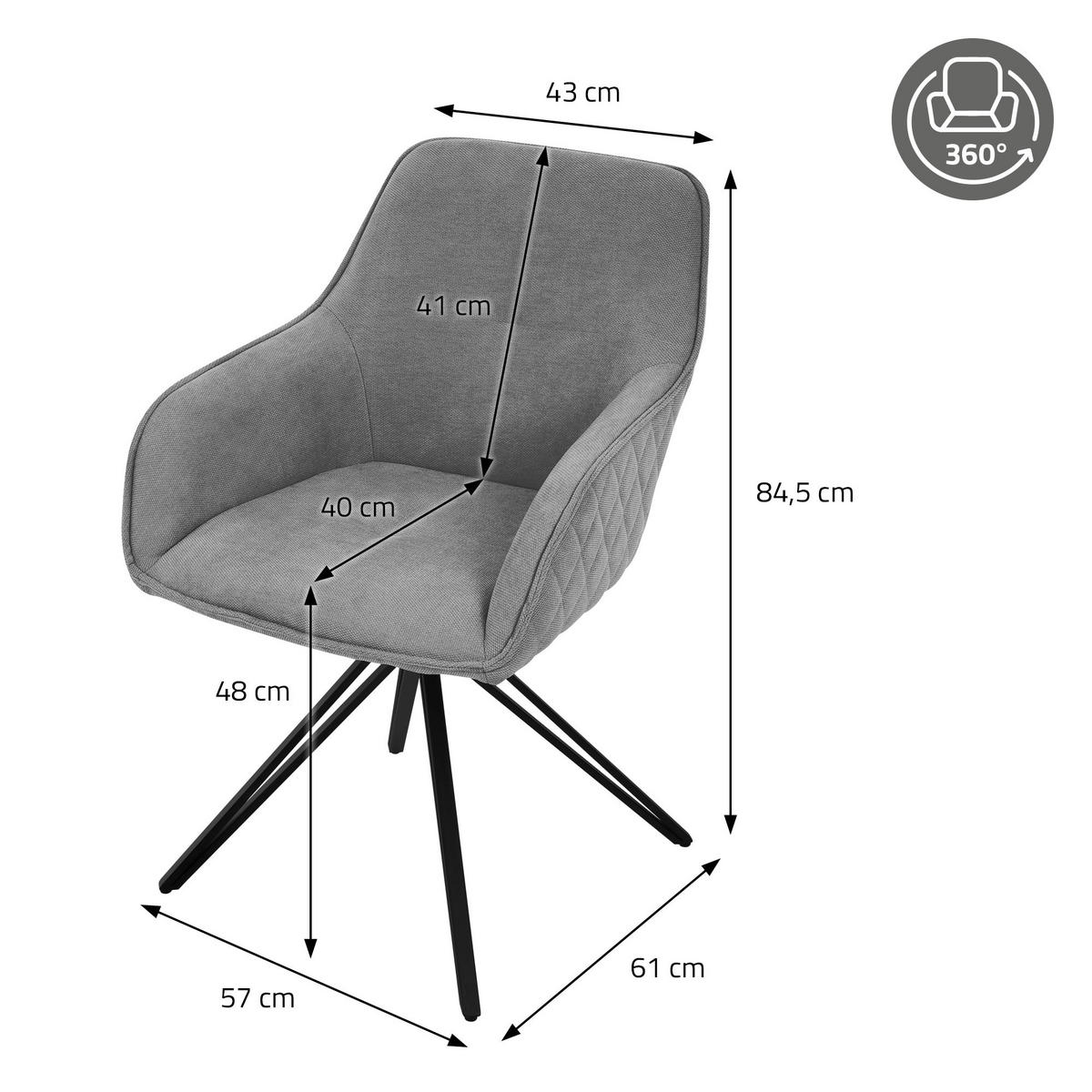 ESSZIMMERSTUHL grau - Grau, Textil (61/84.5/57cm) - ML-DESIGN