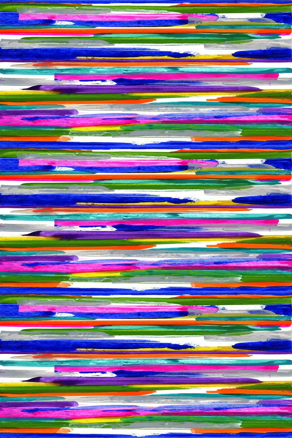 FOTOTAPETE horizontal gemalte Streifen 200 x 279 cm - Pink, Papier (200/279cm) - Origin Wallcoverings
