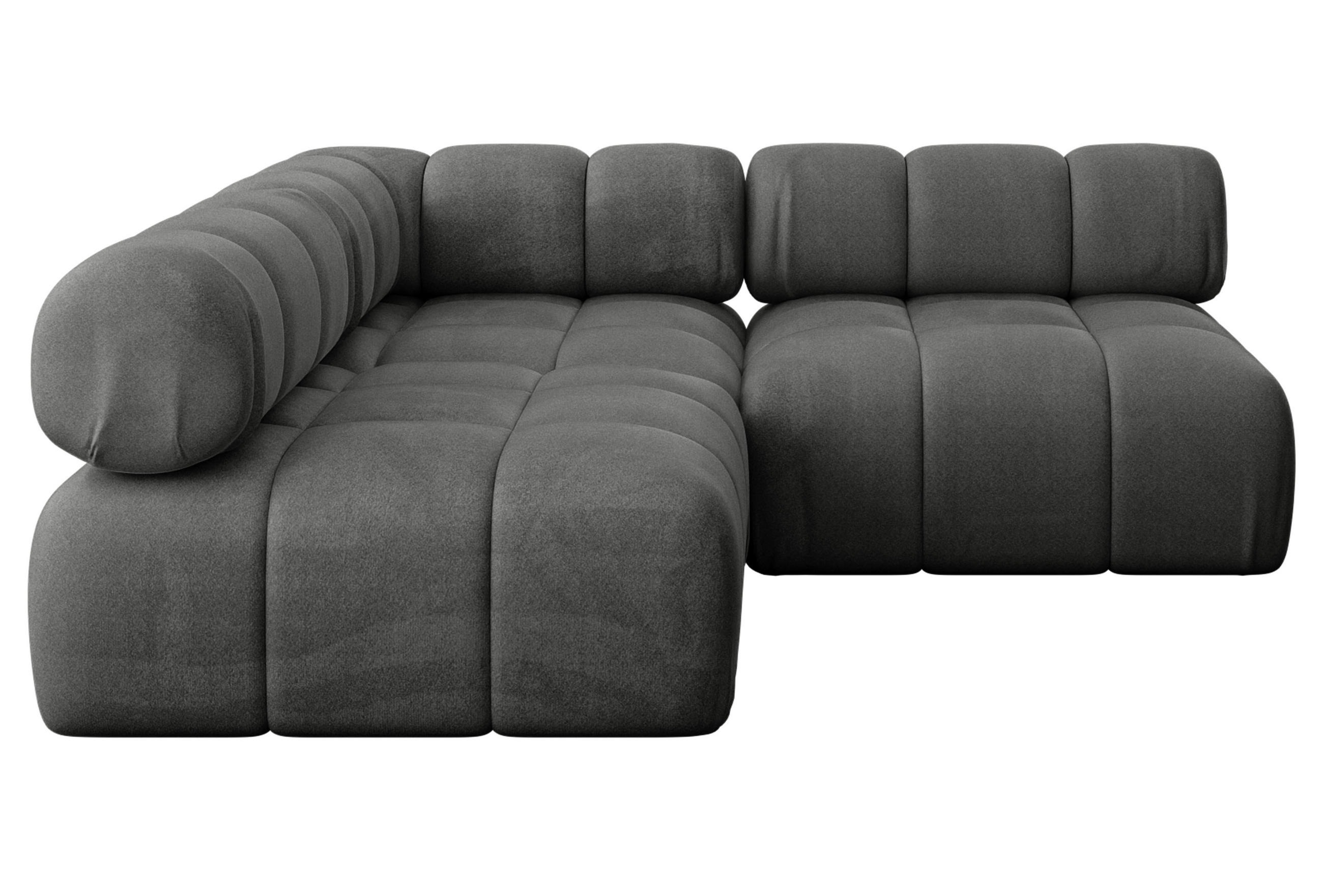 ECKSOFA modulares Sofa Samaro-L1 - 190x190x70 cm Dunkelgrau Velours - Dunkelgrau, Holzwerkstoff/Textil (190/190cm) - ALTDECOR