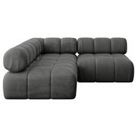 ECKSOFA modulares Sofa Samaro-L1 - 190x190x70 cm Dunkelgrau Velours - Dunkelgrau, Holzwerkstoff/Textil (190/190cm) - ALTDECOR
