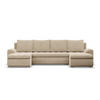 U-SOFA MIT SCHLAFFUNKTION FORESTA, Cord - Beige - Beige, Textil (302/89/159cm)